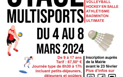 Un stage multisports proposé aux 9-17 ans du 4 au 8 mars