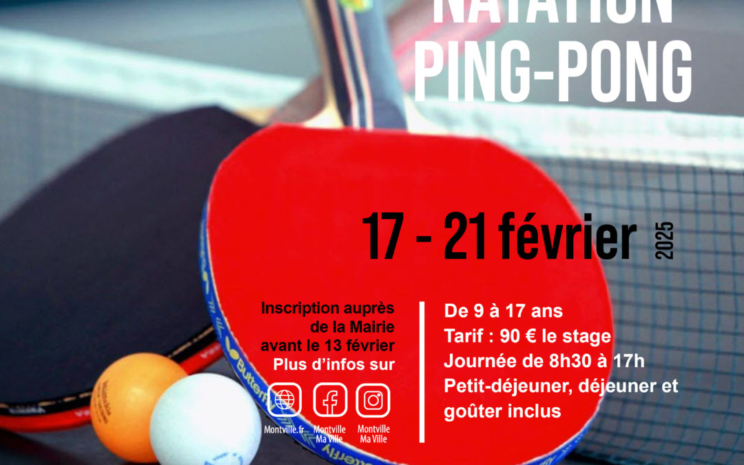 Stage multisport, natation & tennis de table