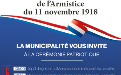 COMMÉMORATION DE L’ARMISTICE DU 11 NOVEMBRE 1918