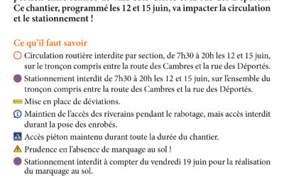 🚧 INFO TRAVAUX – Réfection de la RD 155 🚧
